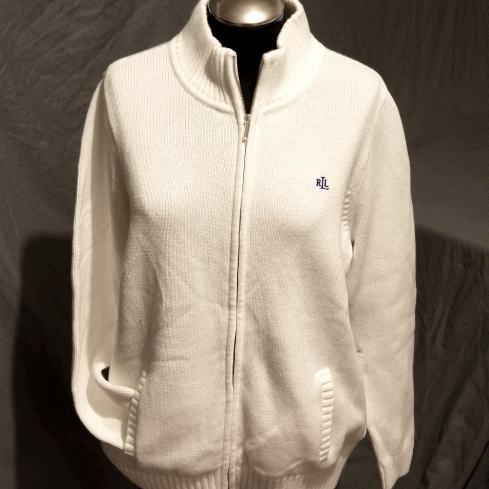 Zippered cardigan sweater